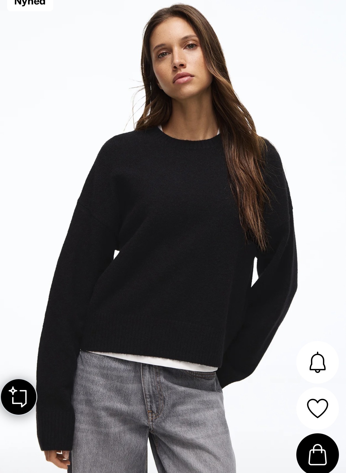 Sort blød trøje fra Bershka