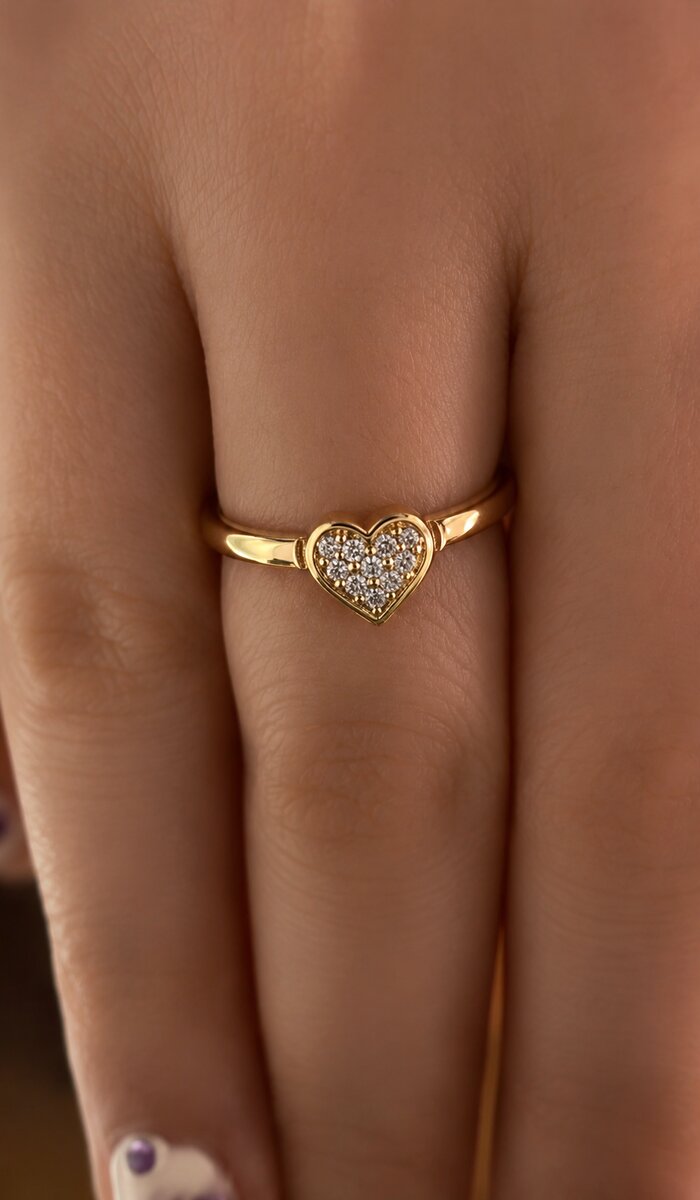 hjerteformet ring