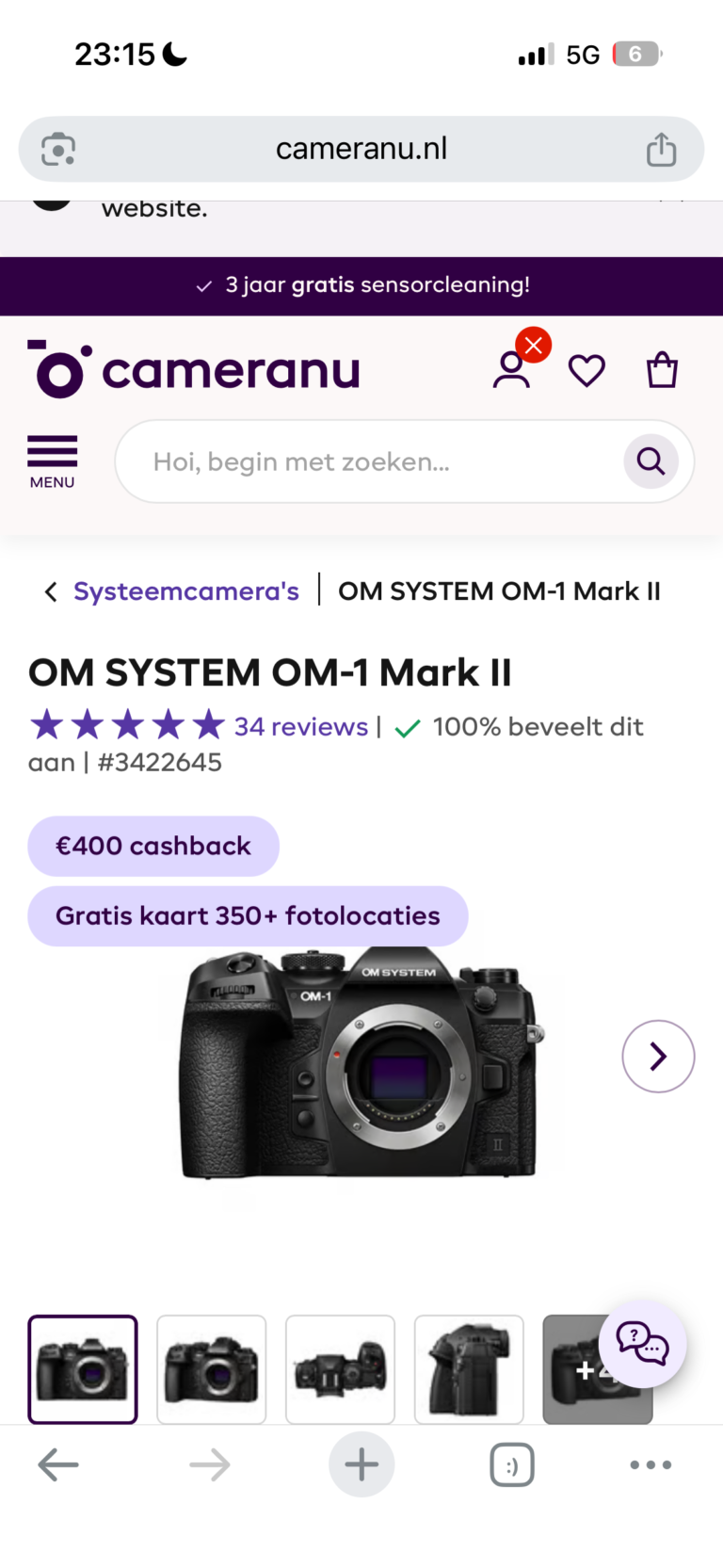 “OM-1 Mark II kamera og objektiv i en sort taske